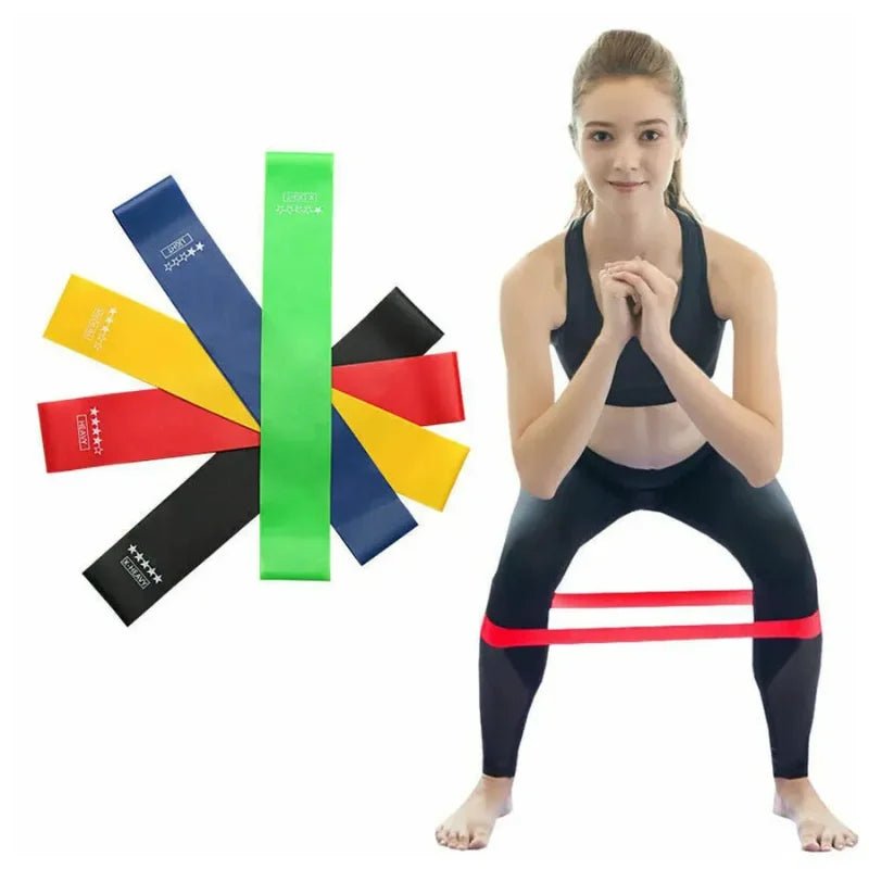 Kit de 5 Mini Faixas Elásticas Ideal p/ Exercício/Academia/Treino/Funcional/Mobilidade Em Casa-ENVIO IMEDIATO PARA TODO BRASIL