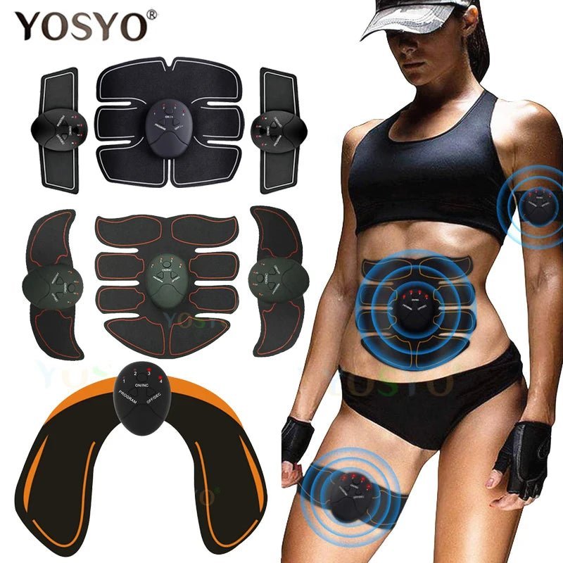 EMS Wireless Muscle Stimulator Trainer Smart Fitness Treinamento Abdominal Adesivos Elétricos para Perda de Peso Massageador Corporal Emagrecedor