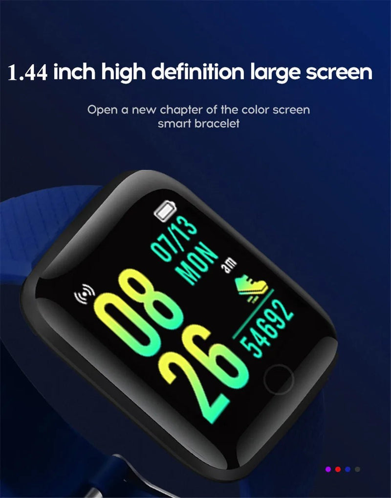 D13 Smart Watch Masculino Pressão Arterial À Prova D'Água Smartwatch Feminino Monitor de Frequência Cardíaca Rastreador de Fitness Relógio Esportivo Para Android IOS