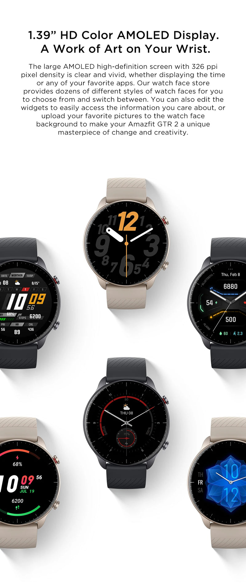 Nova versão Amazfit GTR 2 Nova versão Smartwatch Alexa Built-in Ultra-long Battery Life Smart Watch para Android IOS Phone