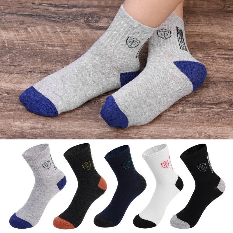 5 pares de meias esportivas de algodão respiráveis, meias masculinas de fibra de bambu, outono e inverno, meias masculinas de absorção de suor, desodorantes, meias de negócios