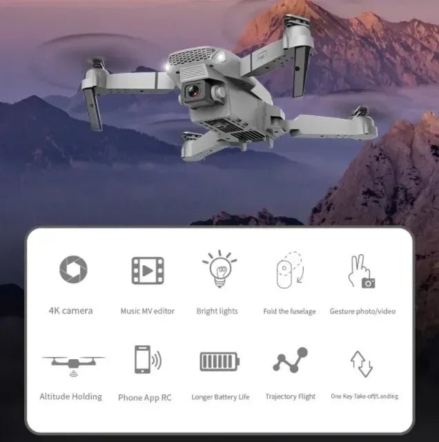 Lenovo E88 Pro Drone 4k Profissional HD 8k Rc Avião Dual-Camera Grande Angular Cabeça Remota Quadcopter Avião Brinquedo Helicóptero