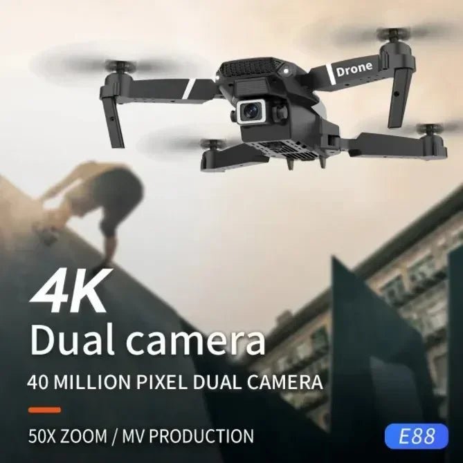 Lenovo E88 Pro Drone 4k Profissional HD 8k Rc Avião Dual-Camera Grande Angular Cabeça Remota Quadcopter Avião Brinquedo Helicóptero