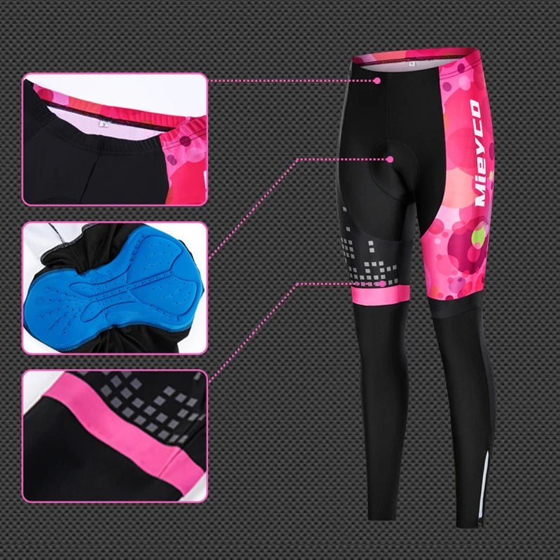 Calças de ciclismo femininas leggings longas ciclismo respirável mtb mountain bicicleta collants com 5D gel acolchoado calças ciclismo roupas