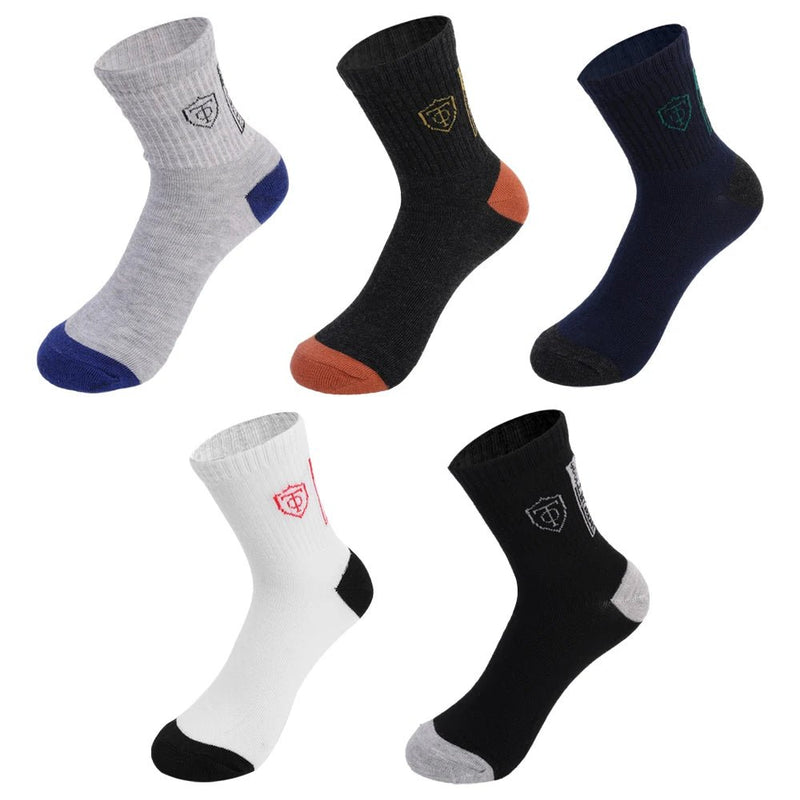 5 pares de meias esportivas de algodão respiráveis, meias masculinas de fibra de bambu, outono e inverno, meias masculinas de absorção de suor, desodorantes, meias de negócios