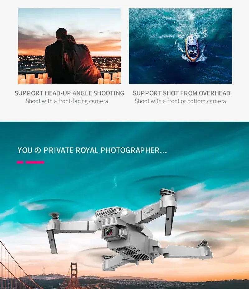 Lenovo E88 Pro Drone 4k Profissional HD 8k Rc Avião Dual-Camera Grande Angular Cabeça Remota Quadcopter Avião Brinquedo Helicóptero