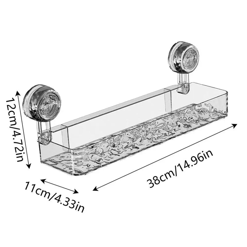 Ventosa Rack de Armazenamento Retângulo Organizador Prateleira Sem Perfuração Banheiro Chuveiro Organizador Suporte Para Bancada Cozinha Banheiro