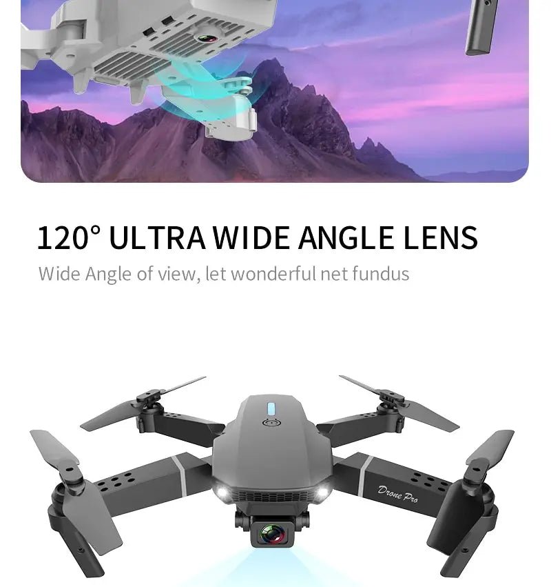 Lenovo E88 Pro Drone 4k Profissional HD 8k Rc Avião Dual-Camera Grande Angular Cabeça Remota Quadcopter Avião Brinquedo Helicóptero