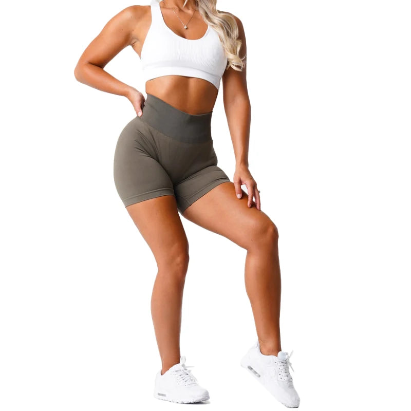 NVGTN Spandex Sólido Sem Costura Shorts Feminino Macio Treino Meias Fitness Roupas Calças de Yoga Roupas de Ginástica