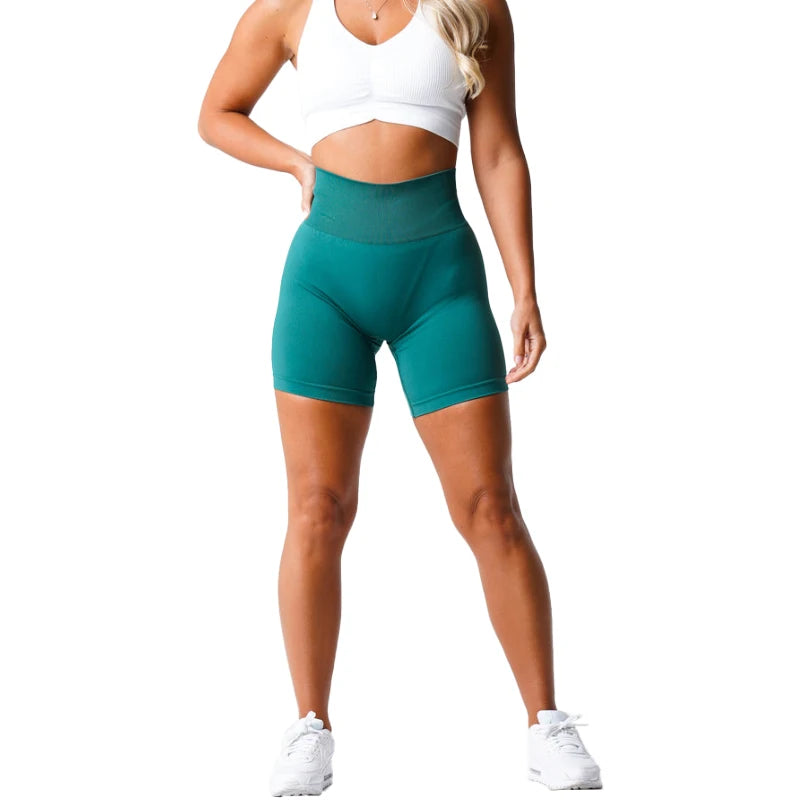 NVGTN Spandex Sólido Sem Costura Shorts Feminino Macio Treino Meias Fitness Roupas Calças de Yoga Roupas de Ginástica