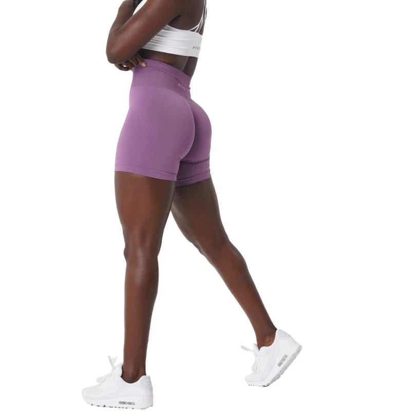 NVGTN Spandex Sólido Sem Costura Shorts Feminino Macio Treino Meias Fitness Roupas Calças de Yoga Roupas de Ginástica