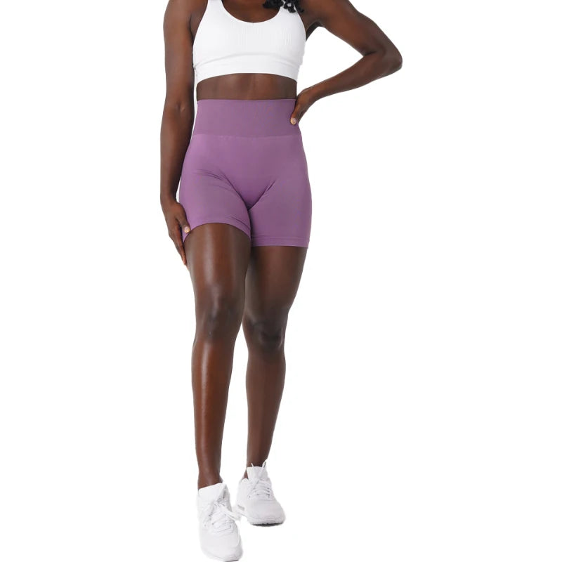 NVGTN Spandex Sólido Sem Costura Shorts Feminino Macio Treino Meias Fitness Roupas Calças de Yoga Roupas de Ginástica